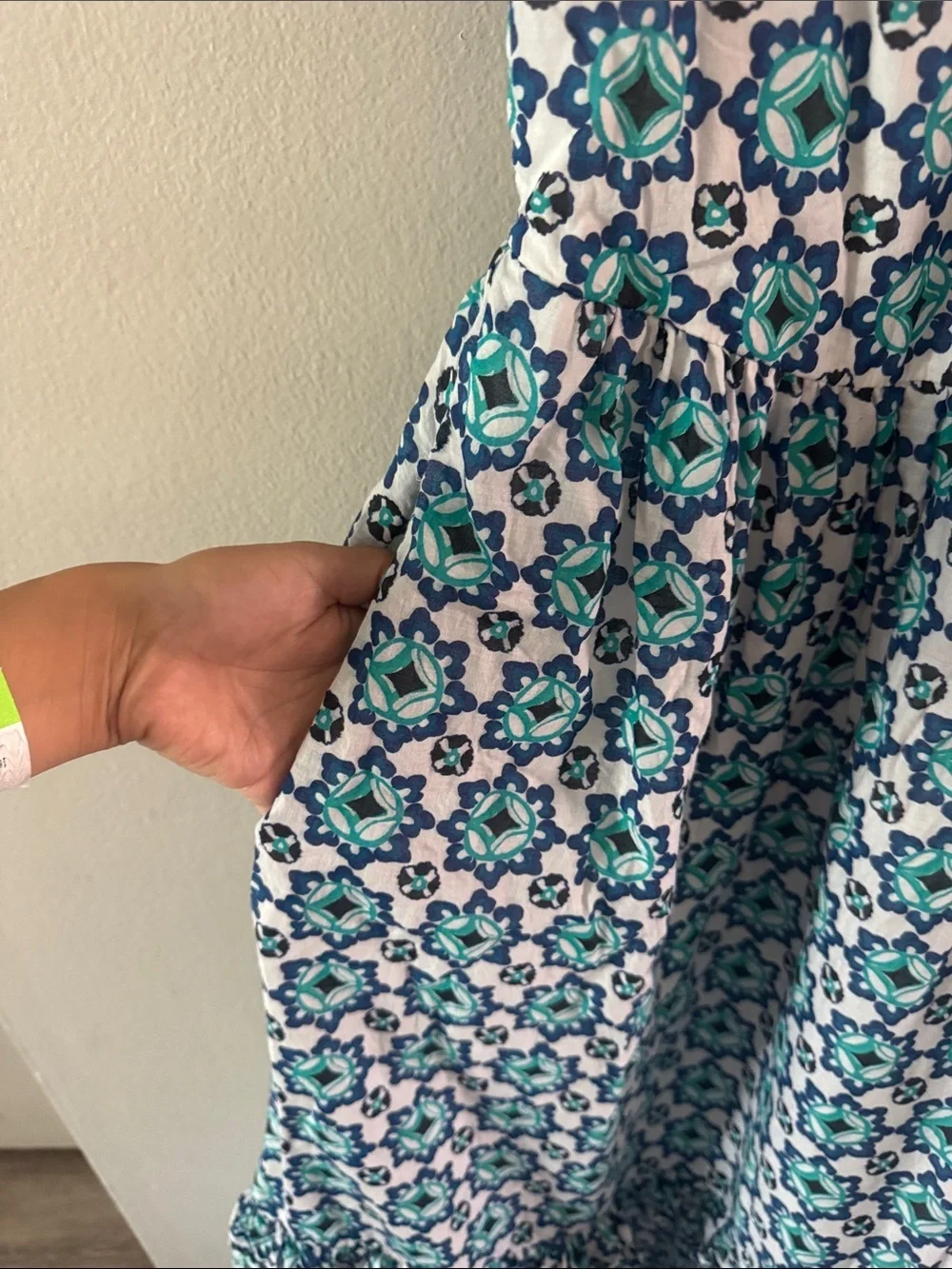 Lucky Brand Teal and White Floral Maxi Dress